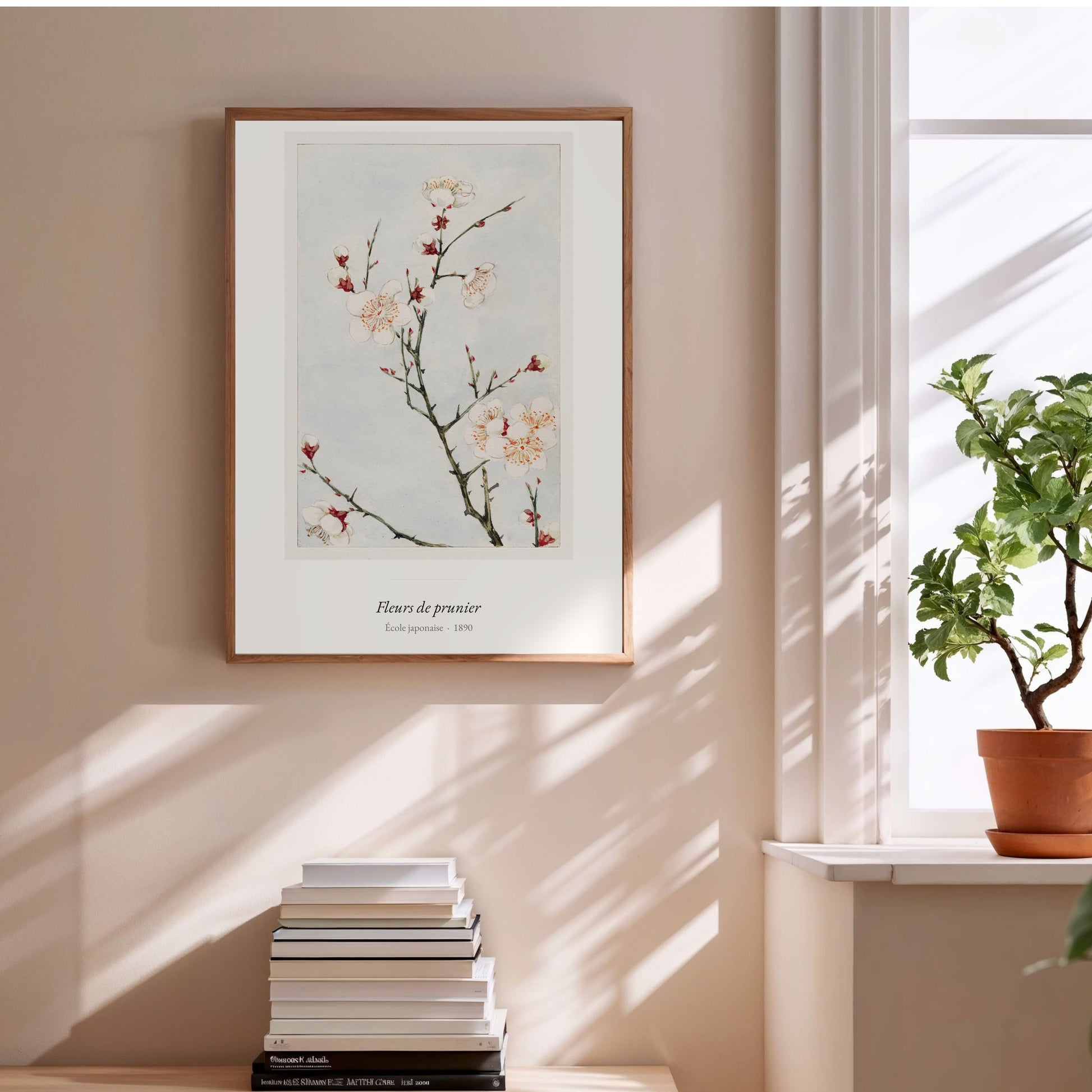 Fleurs de prunier, École japonaise | Affiche Art Premium en situation