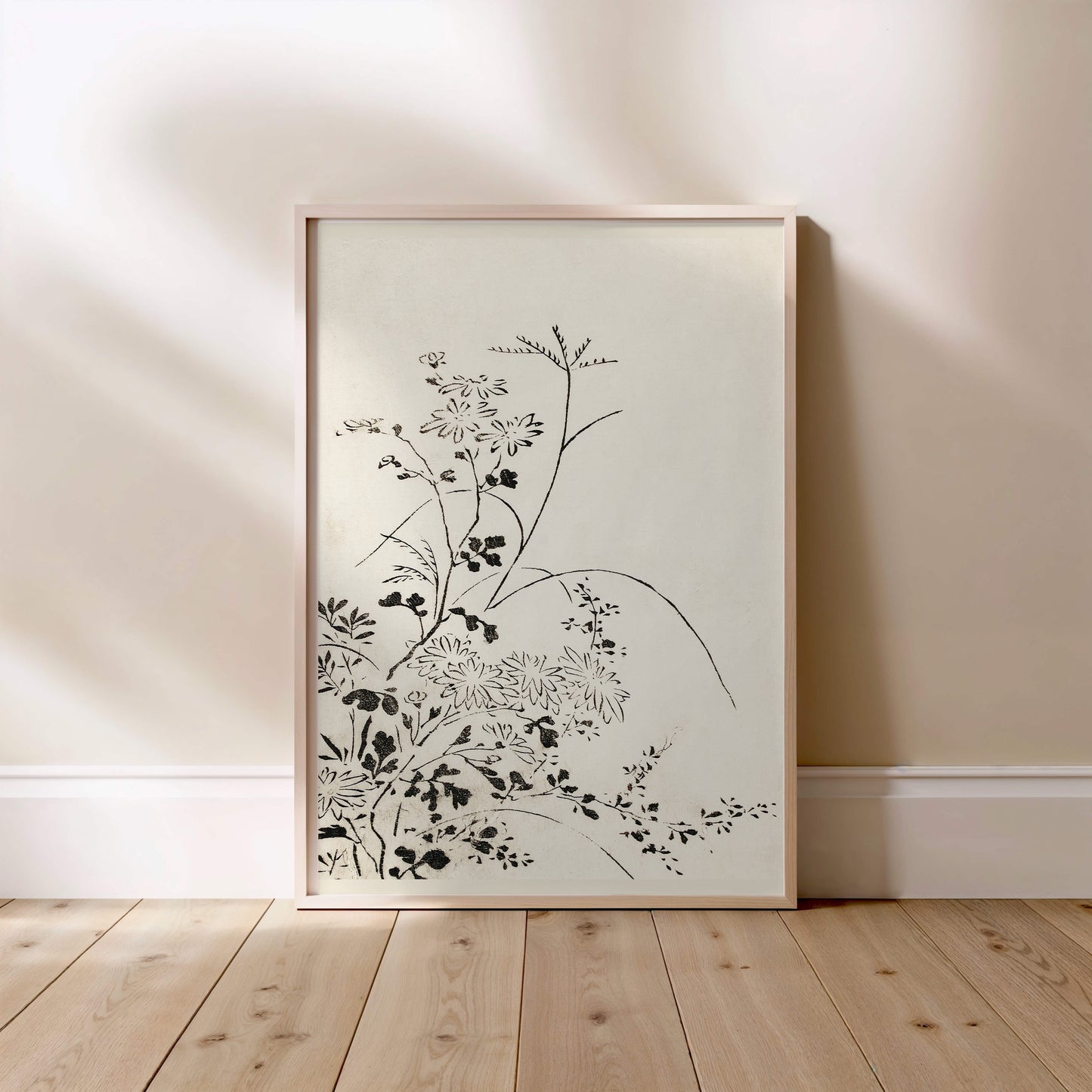 Fleurs Sauvages - Estampe Japonaise à l'Encre - Art du Japon