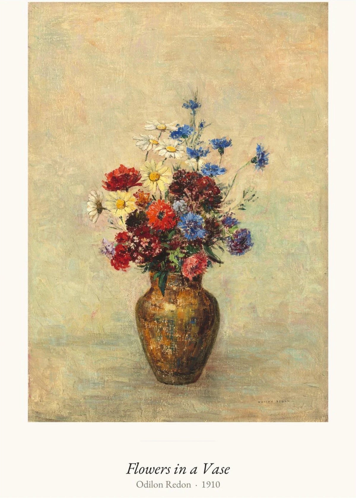 Flowers in a Vase, Odilon Redon | Affiche Art Premium, l'affiche seule, papier épais mat éco-responsable