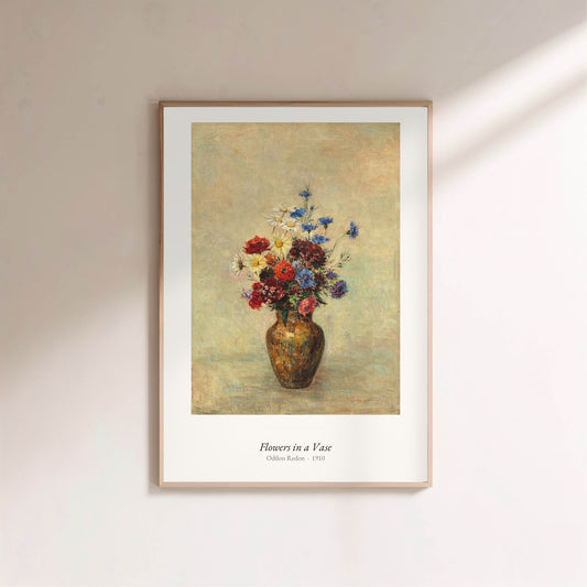 Flowers in a Vase, Odilon Redon | Affiche Art Premium en situation