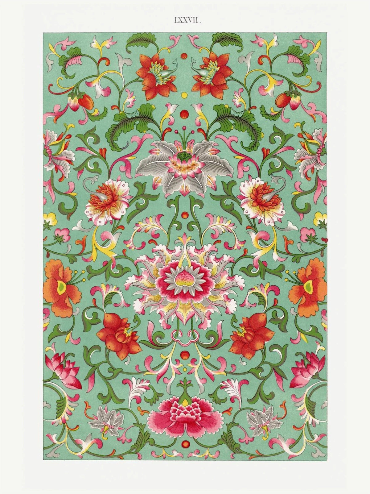 Grammar of Ornament Pl. LXXVII - Owen Jones - Feuilles, l'affiche seule, papier épais mat éco-responsable, format 30x40 cm
