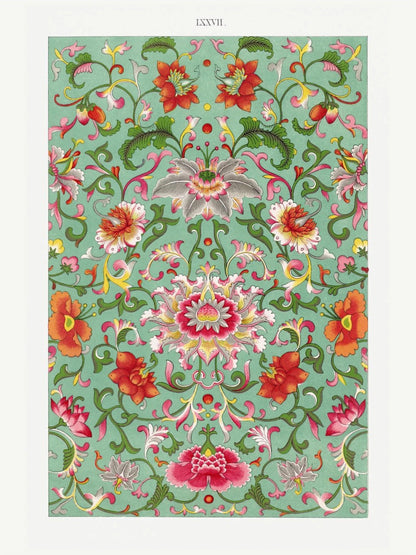 Grammar of Ornament Pl. LXXVII - Owen Jones - Feuilles, l'affiche seule, papier épais mat éco-responsable, format 30x40 cm