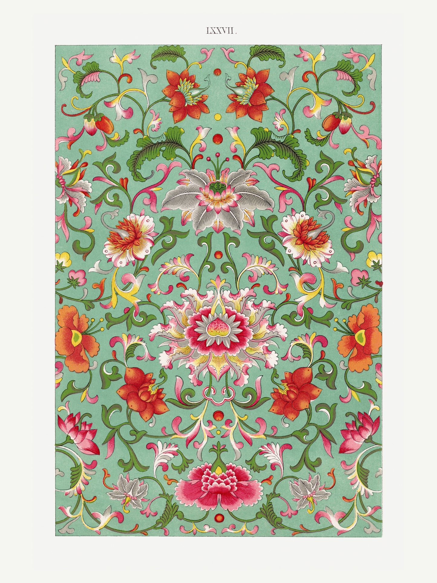 Grammar of Ornament Pl. LXXVII - Owen Jones - Feuilles de la Nature 1856