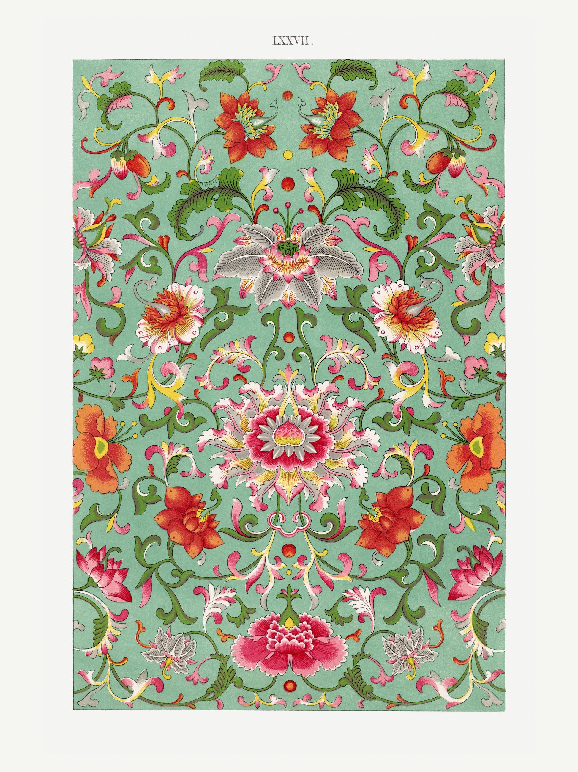 Grammar of Ornament Pl. LXXVII - Owen Jones - Feuilles de la Nature 1856