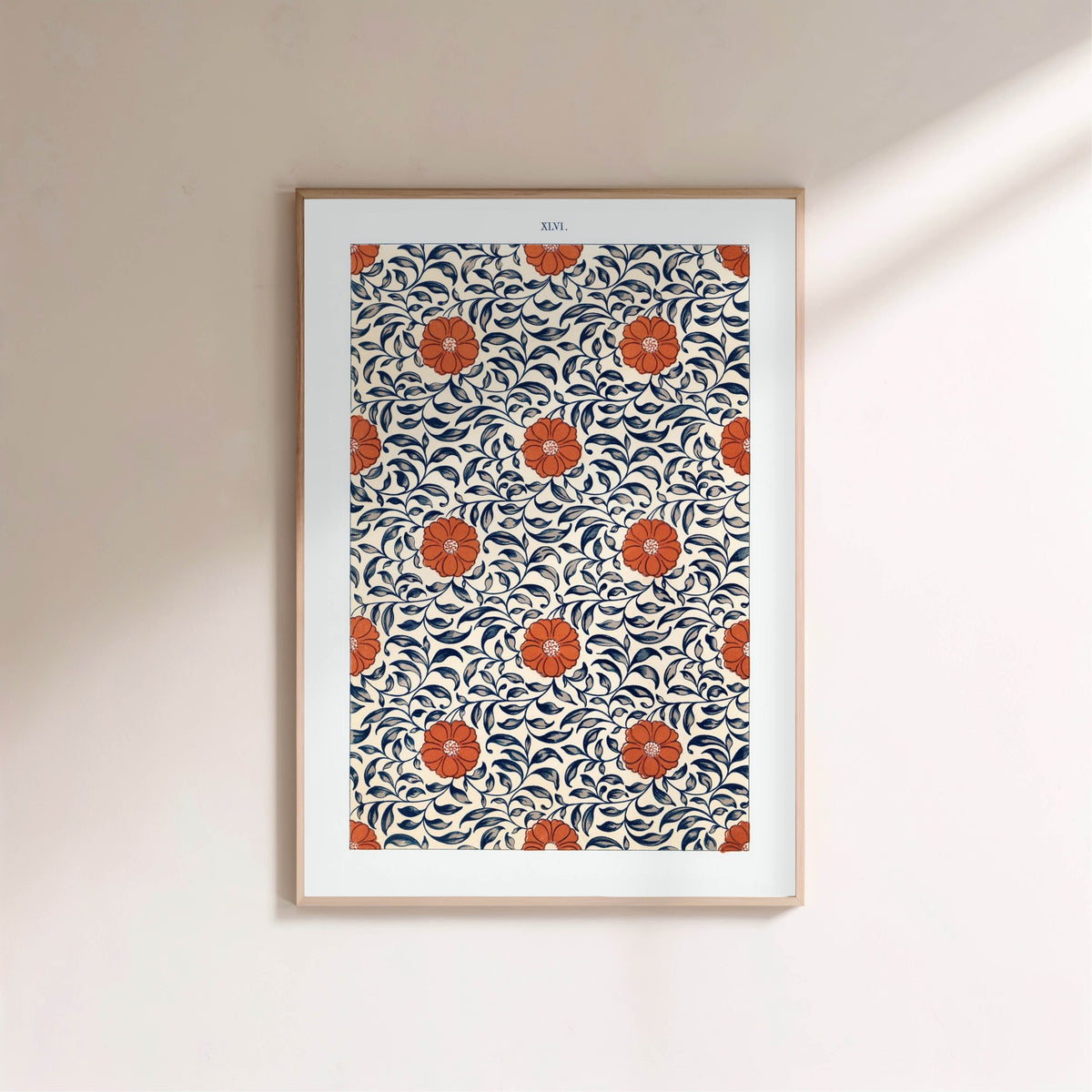 Grammar of Ornament Pl. XLVI - Owen Jones, framed poster on a light wall
