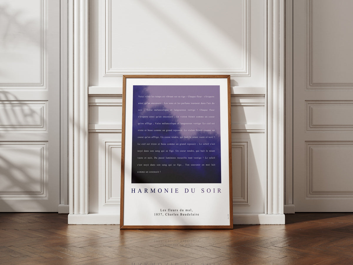 Harmonie du soir - Baudelaire | Poster Poésie