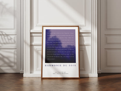 Harmonie du soir - Baudelaire | Poster Poésie