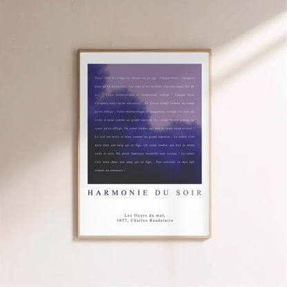 Harmonie du soir - Baudelaire | Poster Poésie en situation