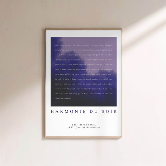 Harmonie du soir - Baudelaire | Poster Poésie en situation