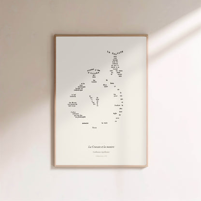 La Cravate et la montre, Guillaume Apollinaire | Affiche Poétique Premium en situation