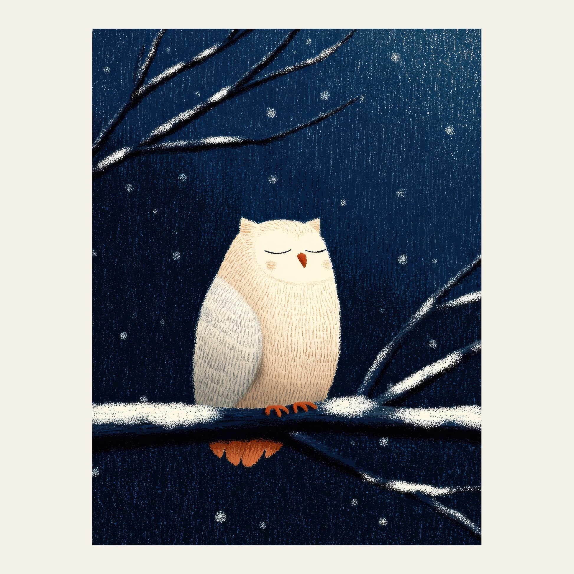 Affiche enfant - Chouette chouette sous la neige - l'affiche