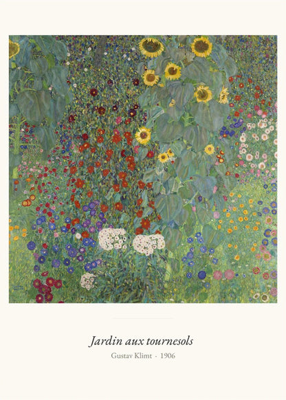 Jardin aux tournesols, Gustav Klimt, l'affiche seule, papier épais mat éco-responsable