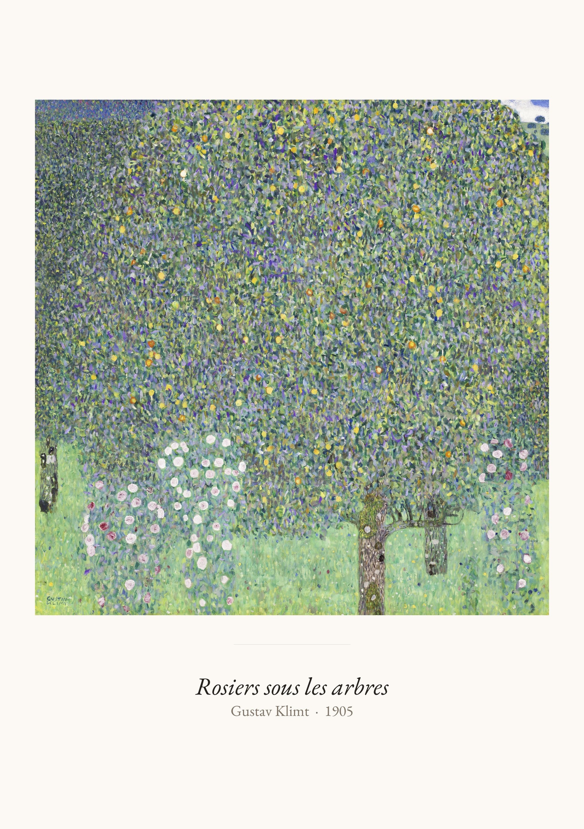 Rosiers sous les arbres, Gustav Klimt | Affiche Art Premium