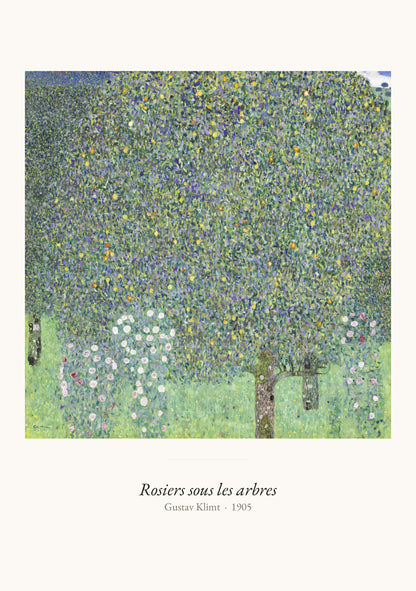 Rosiers sous les arbres, Gustav Klimt | Affiche Art Premium