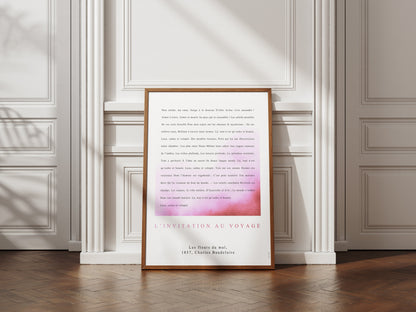 L'invitation au voyage - Baudelaire | Poster Poésie