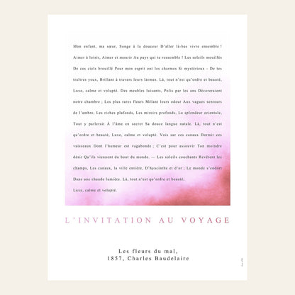 L'invitation au voyage - Baudelaire | Poster Poésie - l'affiche