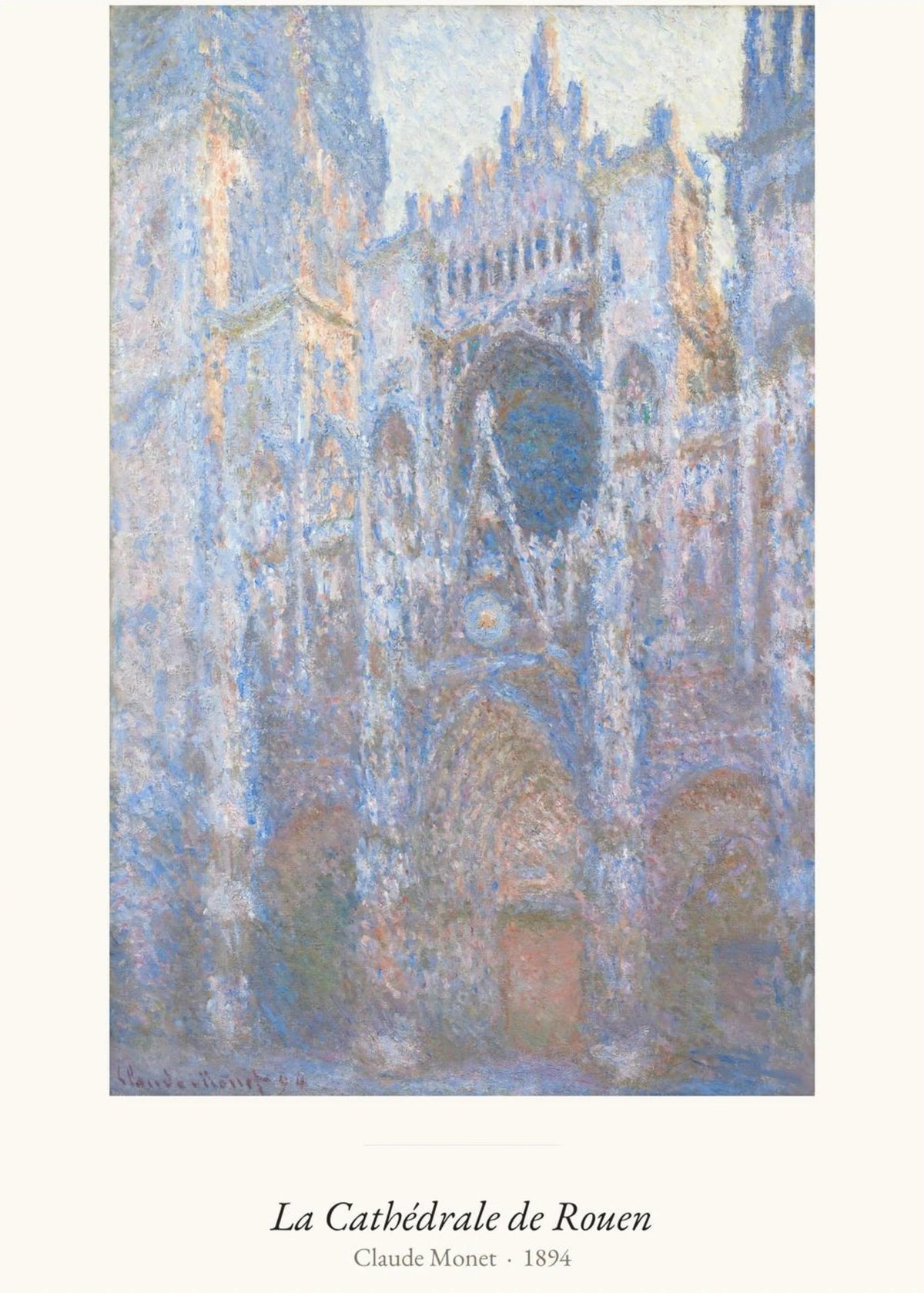 La Cathédrale de Rouen, Claude Monet, l'affiche seule, papier épais mat éco-responsable