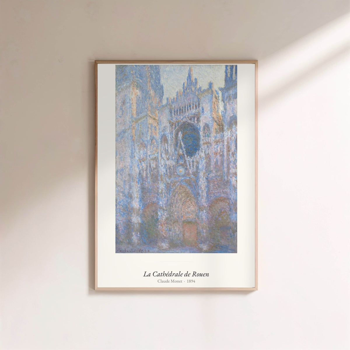 La Cathédrale de Rouen, Claude Monet, affiche encadrée sur un mur clair