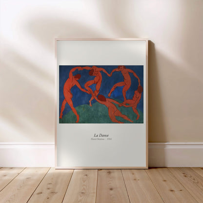 La Danse, Henri Matisse | Affiche Art Premium, affiche encadrée posée au sol, cadre bois clair