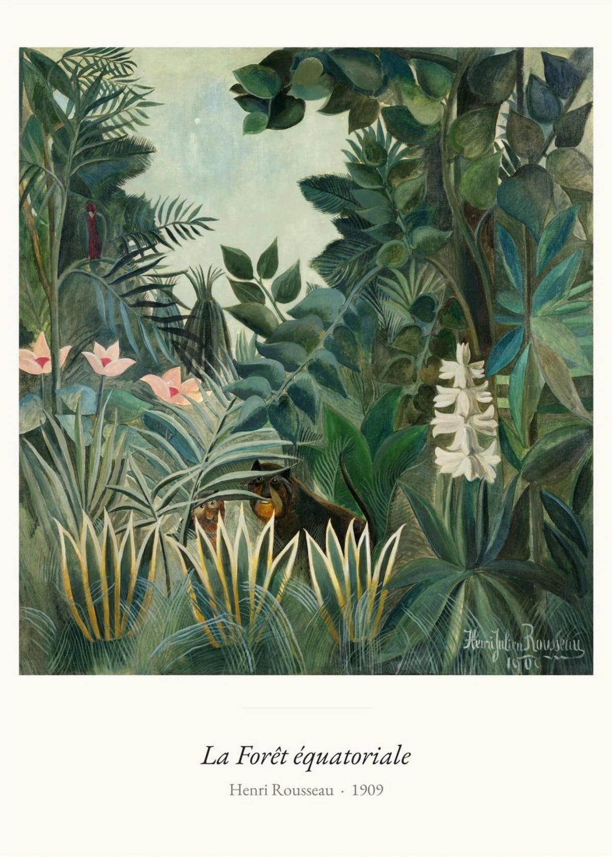 La Forêt équatoriale, Henri Rousseau, l'affiche seule, papier épais mat éco-responsable