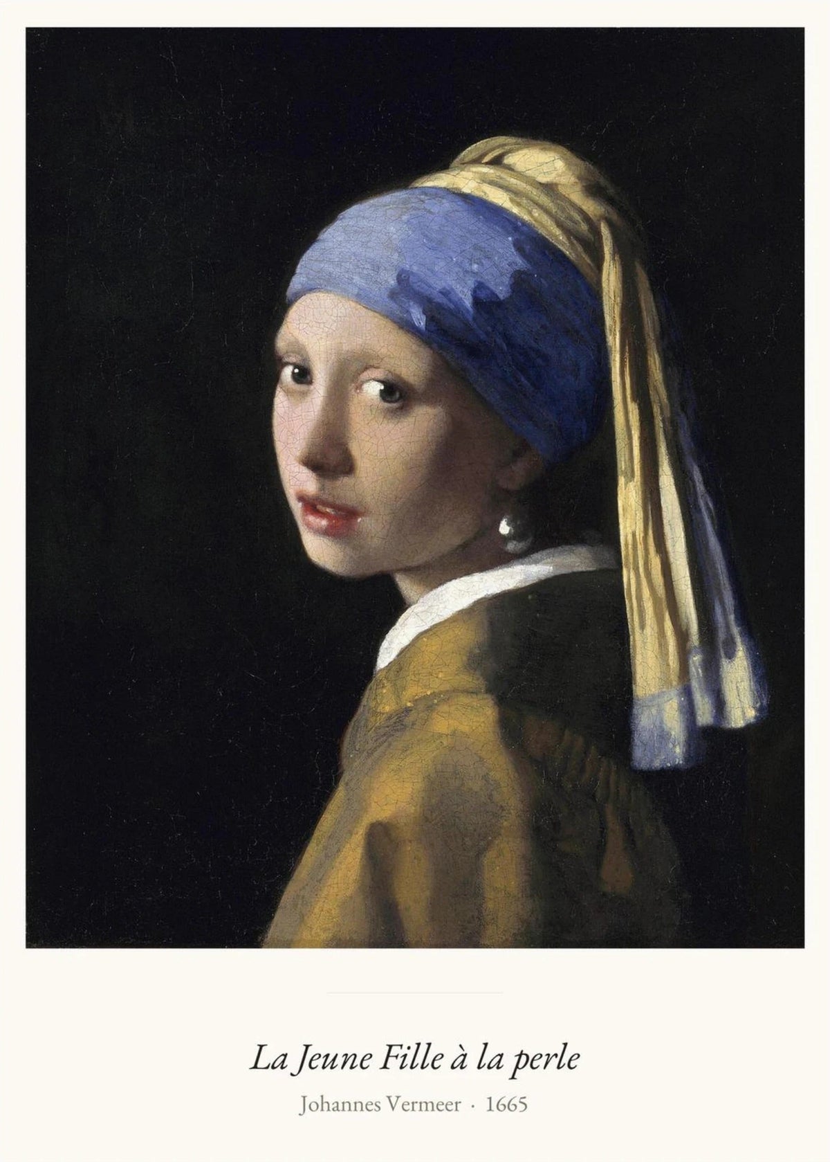 La Jeune Fille à la perle, Vermeer, l'affiche seule, papier épais mat éco-responsable