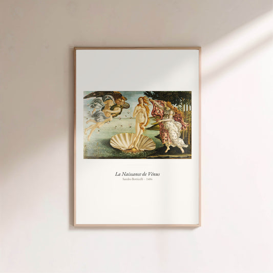 La Naissance de Vénus, Botticelli | Affiche Art Premium en situation