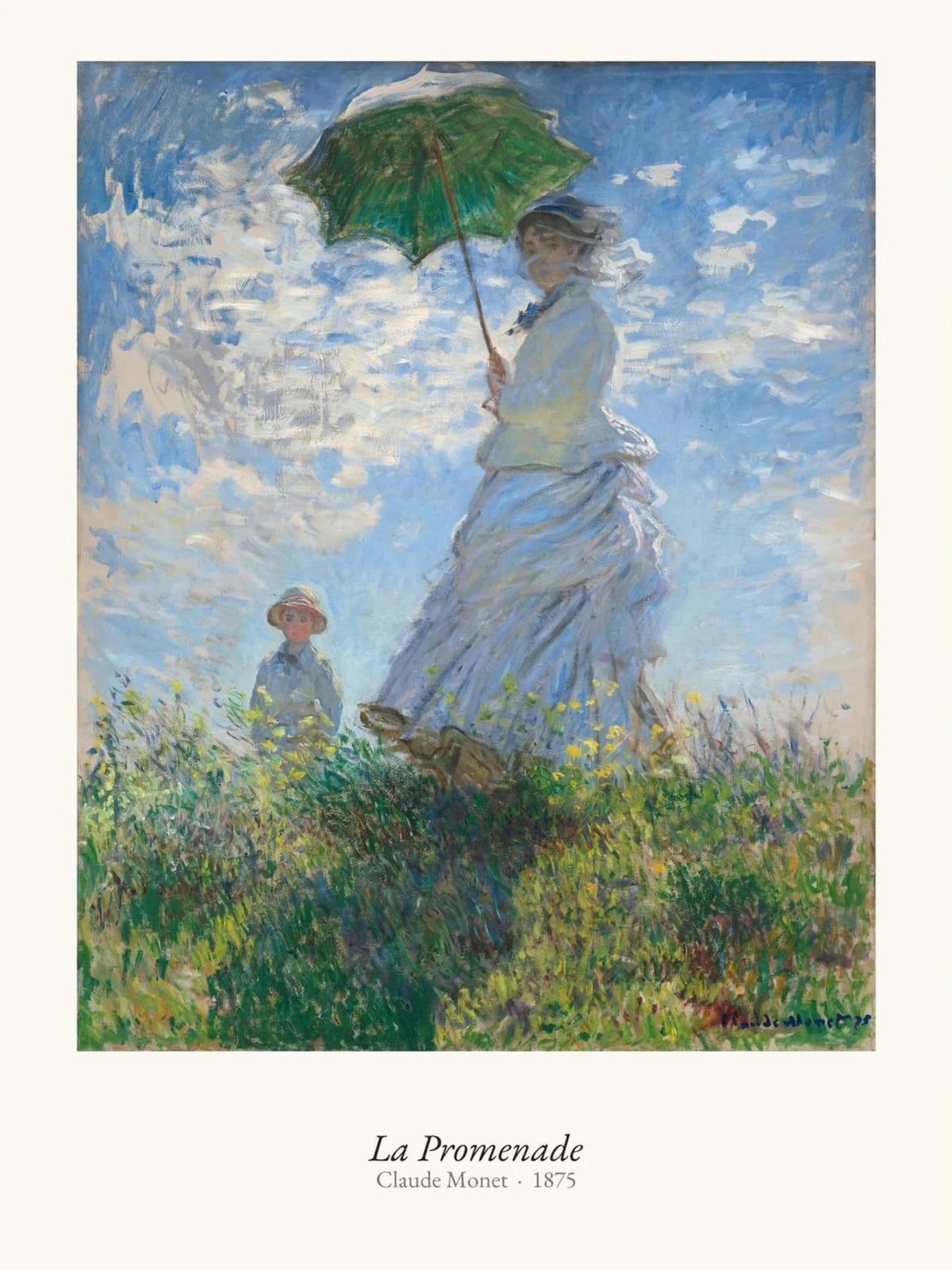 La Promenade, Claude Monet | Affiche Art Premium, l'affiche seule, papier épais mat éco-responsable, format 30x40 cm