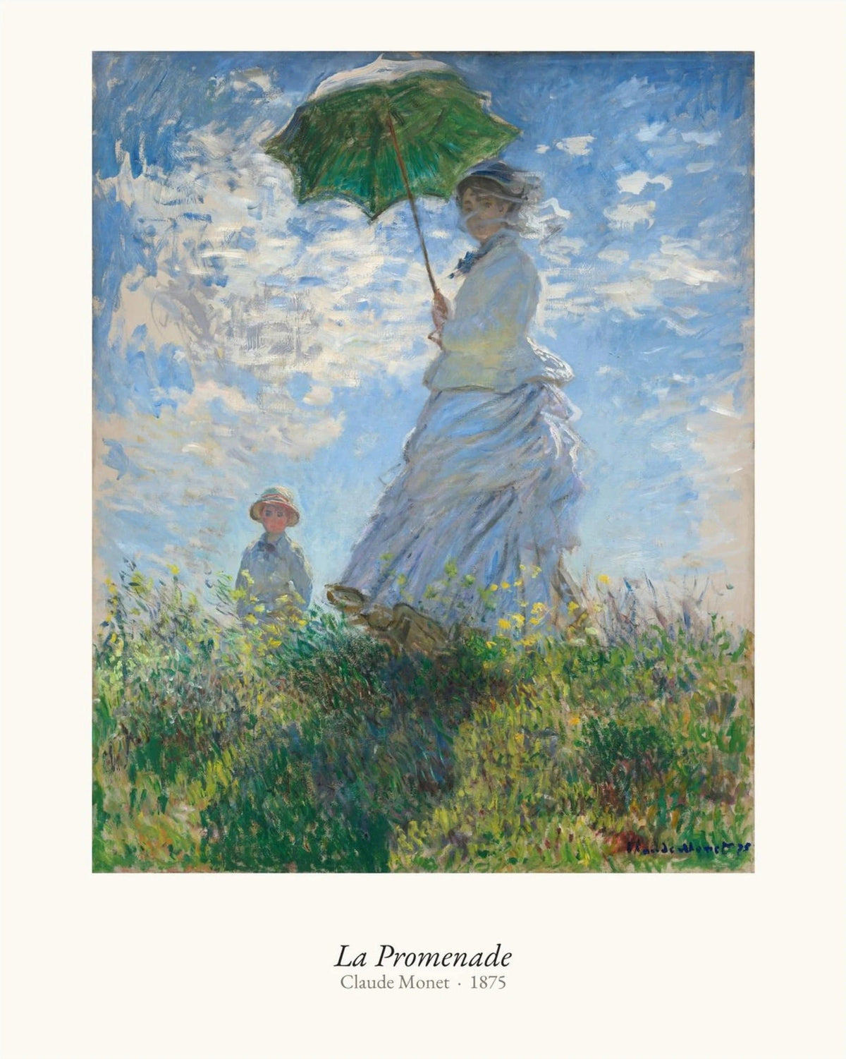 La Promenade, Claude Monet | Affiche Art Premium, l'affiche seule, papier épais mat éco-responsable, format 40x50 cm
