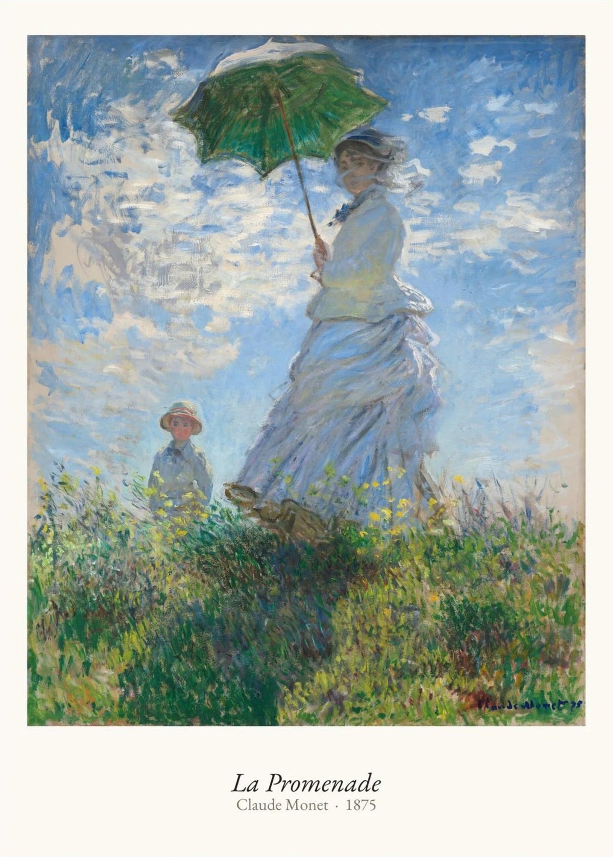 La Promenade, Claude Monet | Affiche Art Premium, l'affiche seule, papier épais mat éco-responsable