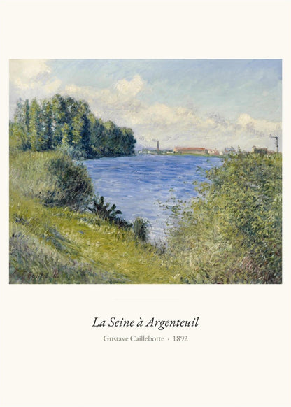 La Seine à Argenteuil, Gustave Caillebotte, l'affiche seule, papier épais mat éco-responsable