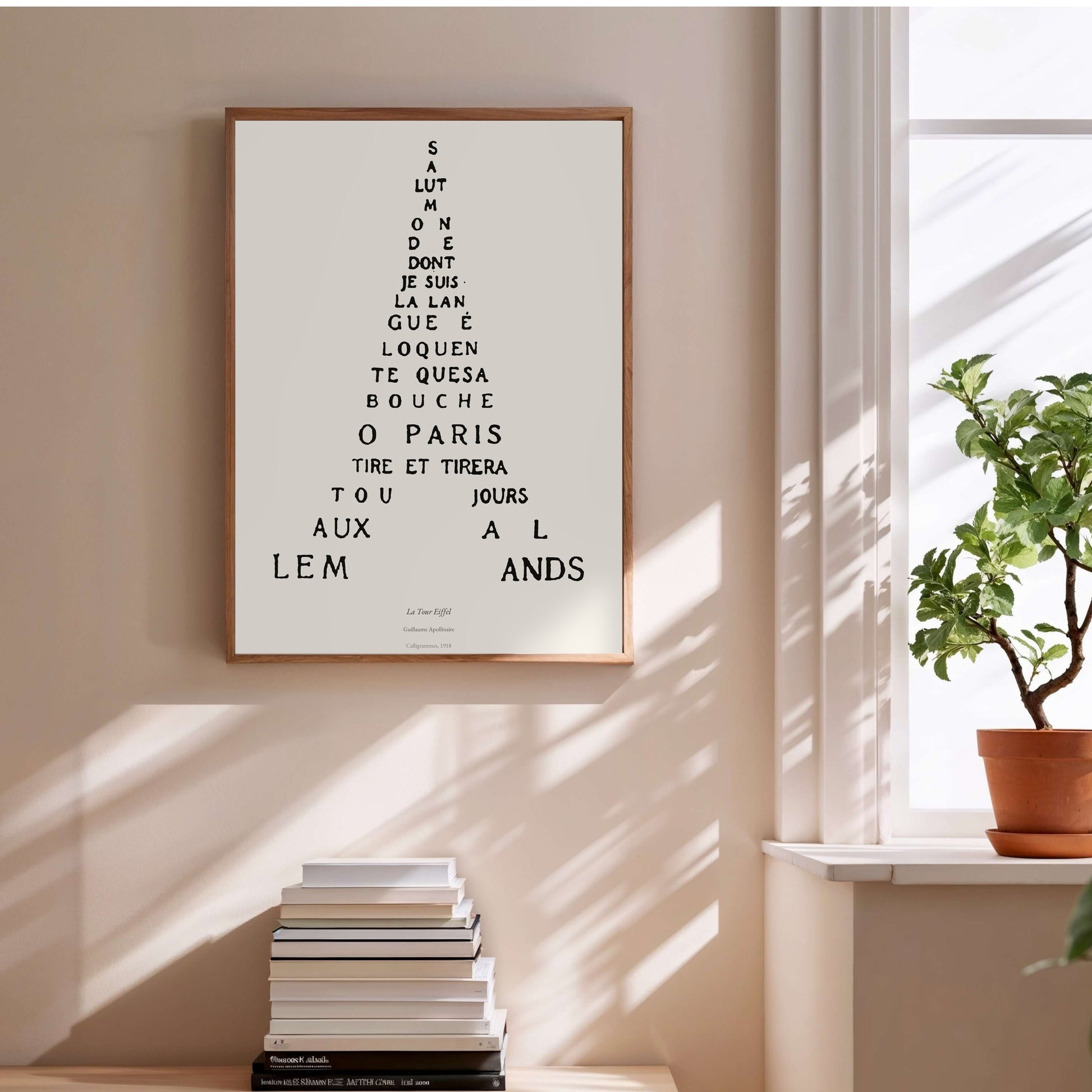 La Tour Eiffel - Guillaume Apollinaire - Calligramme Affiche Premium en situation