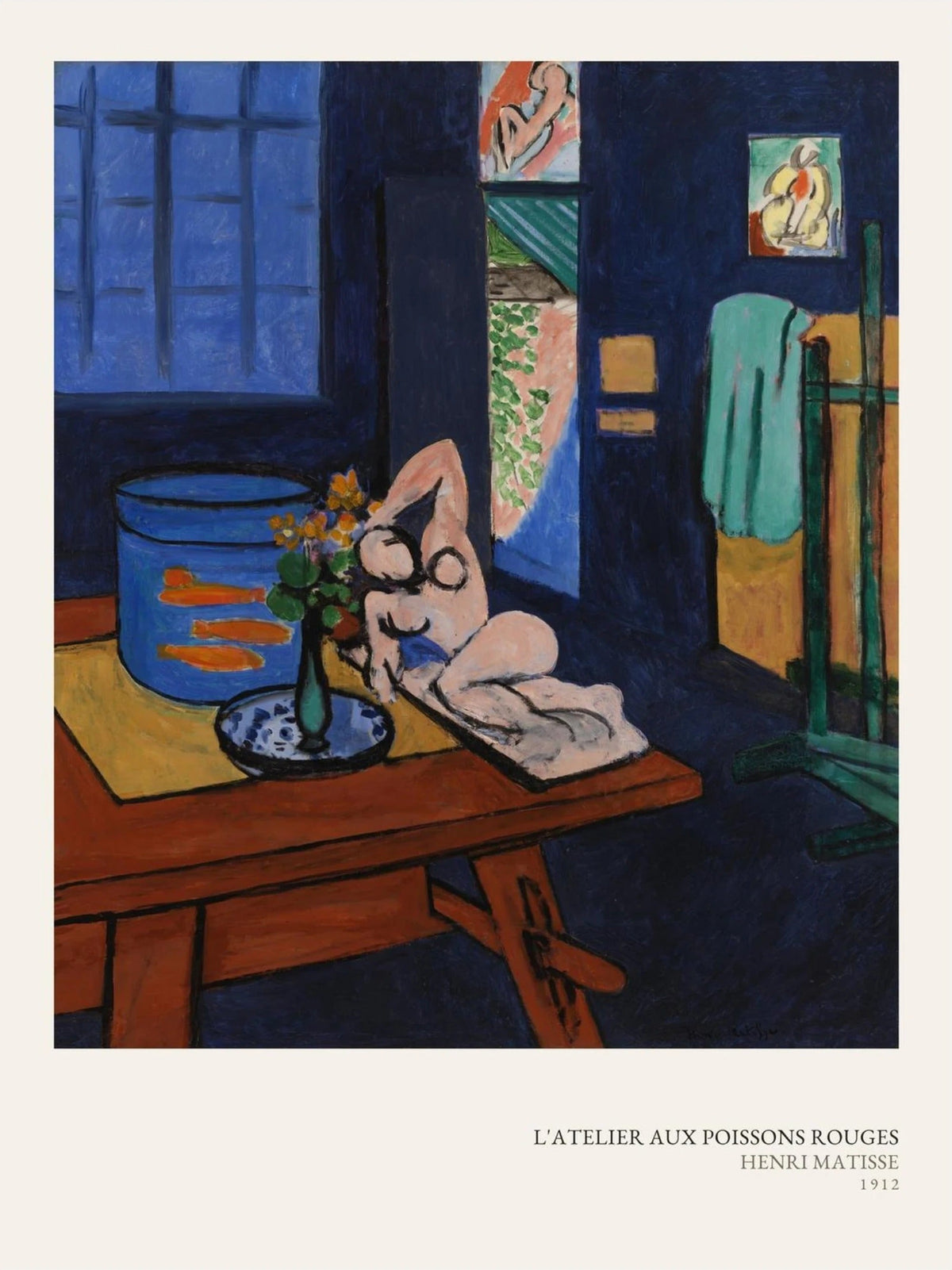 L'Atelier aux Poissons Rouges - Henri Matisse, l'affiche seule, papier épais mat éco-responsable, format 30x40 cm