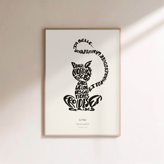 Le Chat, Guillaume Apollinaire | Affiche Poétique Premium en situation