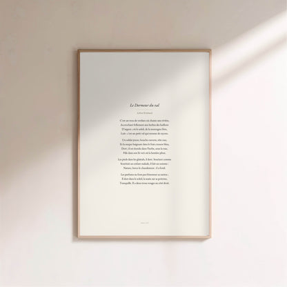 Le Dormeur du val, Arthur Rimbaud | Affiche Poétique Premium en situation