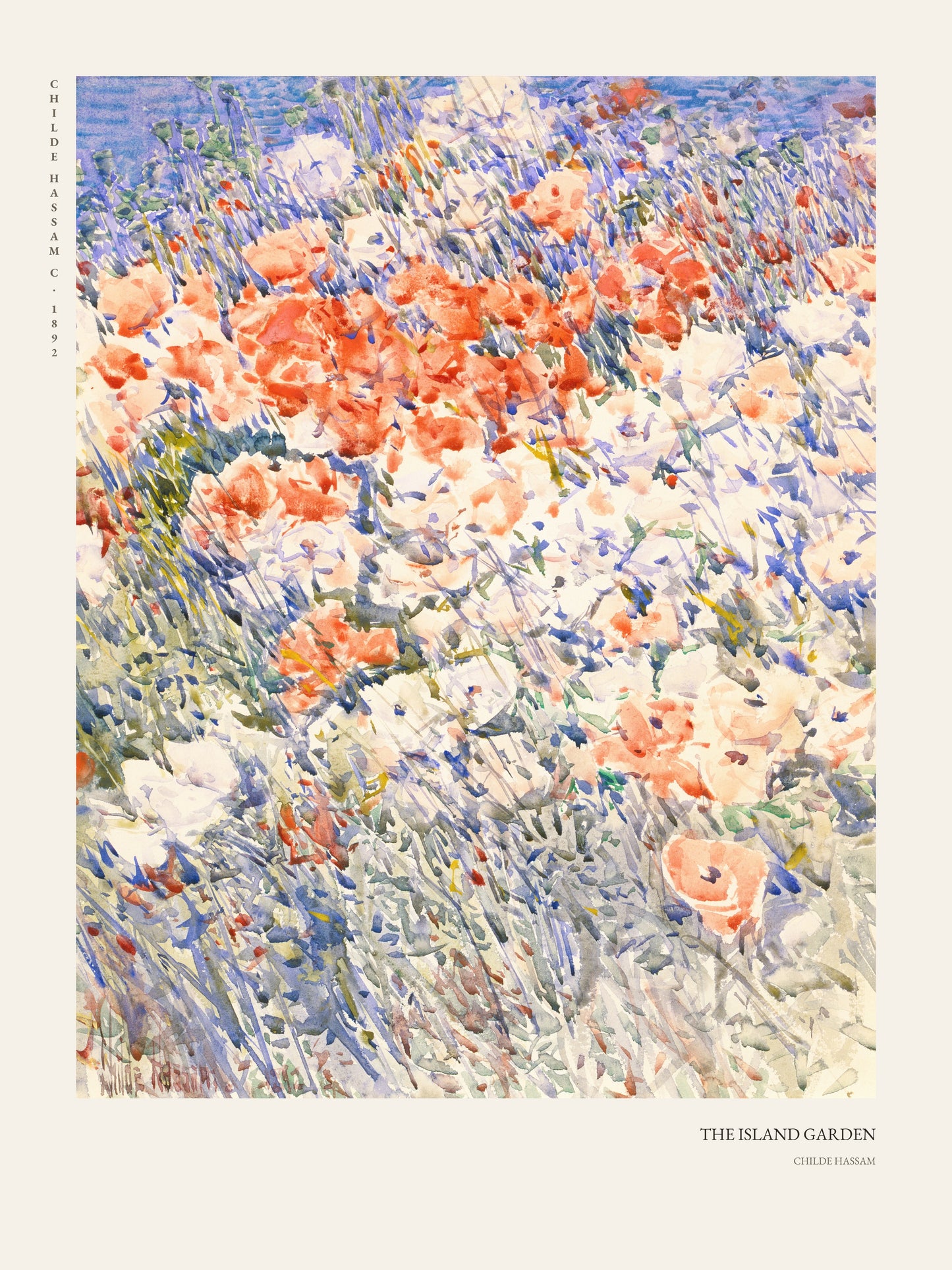 Le Jardin de l'Ile - Childe Hassam - Affiche Impressionnisme Américain