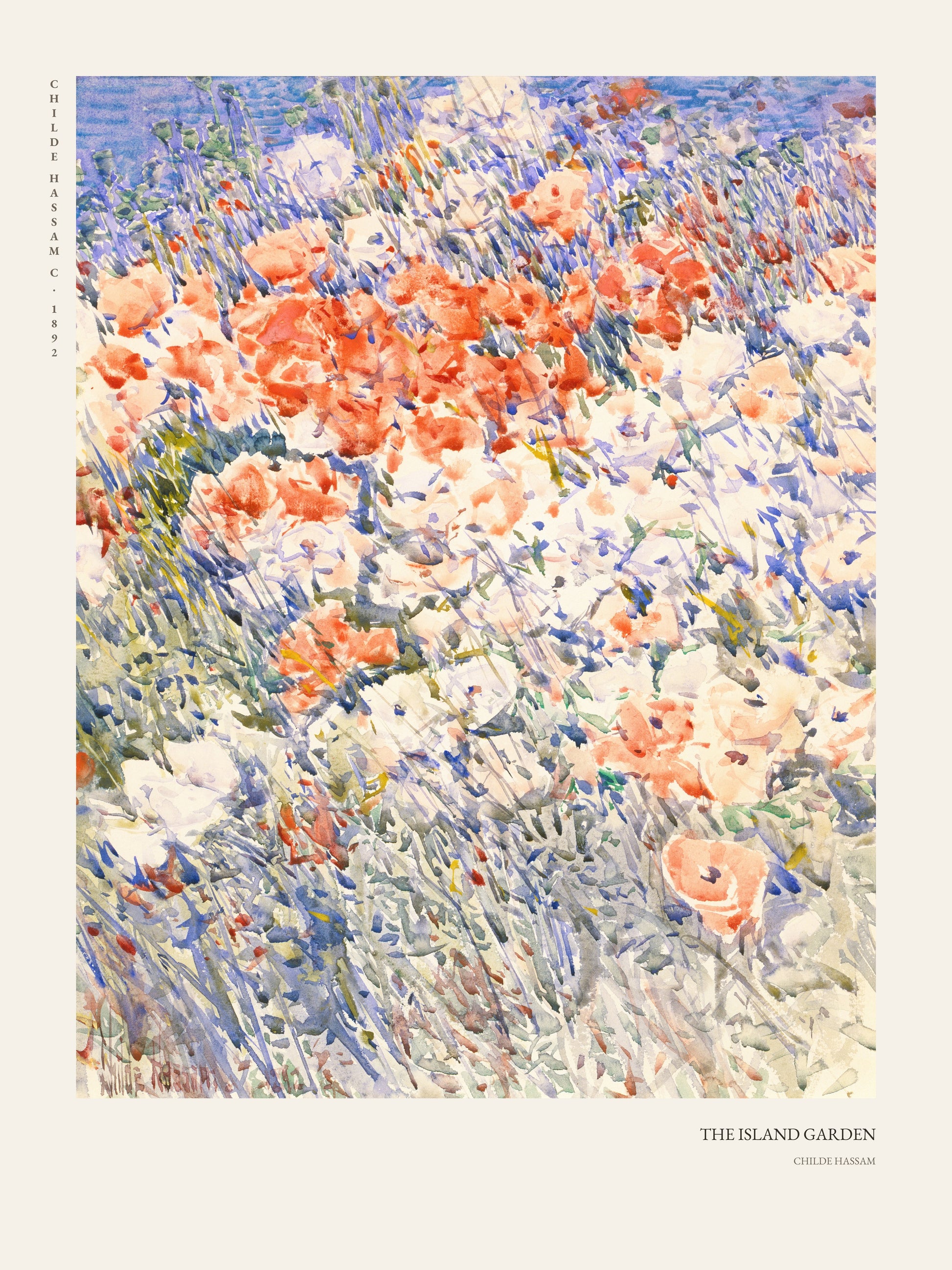 Le Jardin de l'Ile - Childe Hassam - Affiche Impressionnisme Américain
