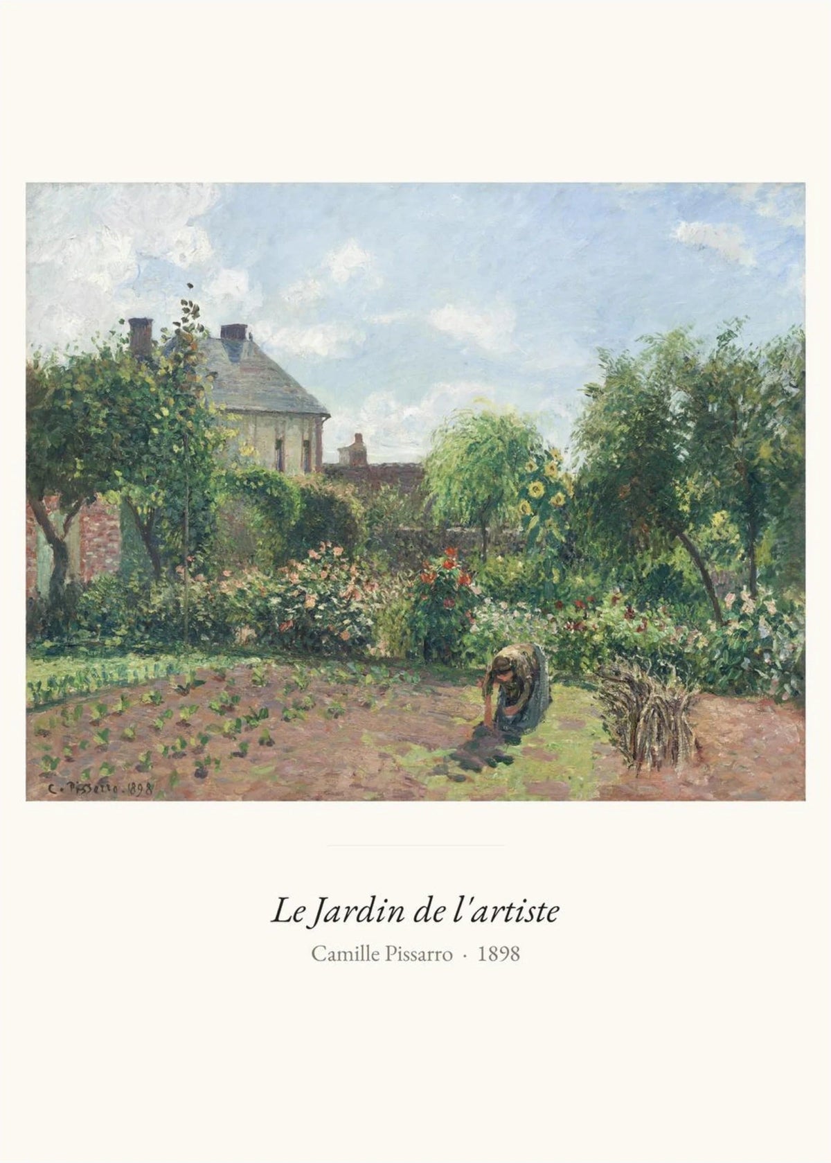 Le Jardin de l'artiste, Camille Pissarro, l'affiche seule, papier épais mat éco-responsable