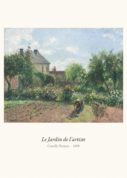 Le Jardin de l'artiste, Camille Pissarro, l'affiche seule, papier épais mat éco-responsable