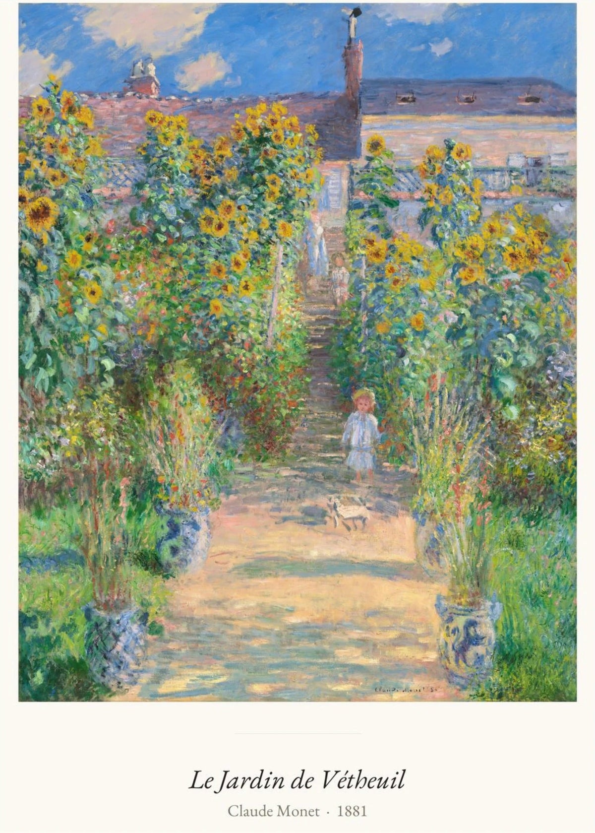 Le Jardin de Vétheuil, Claude Monet, l'affiche seule, papier épais mat éco-responsable