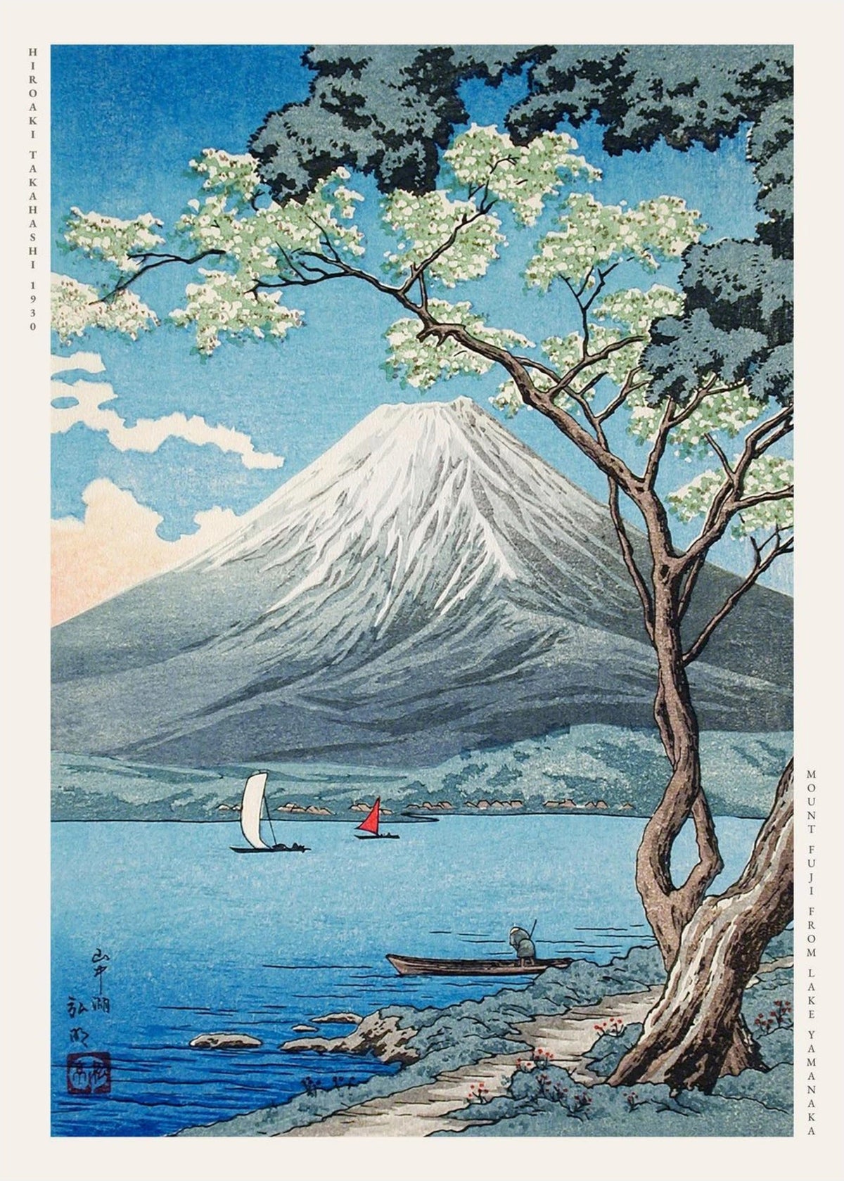 Le Mont Fuji depuis le Lac Yamanaka - Hiroaki Takahashi, l'affiche seule, papier épais mat éco-responsable