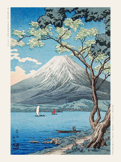 Le Mont Fuji depuis le Lac Yamanaka - Hiroaki Takahashi - Estampe Japonaise