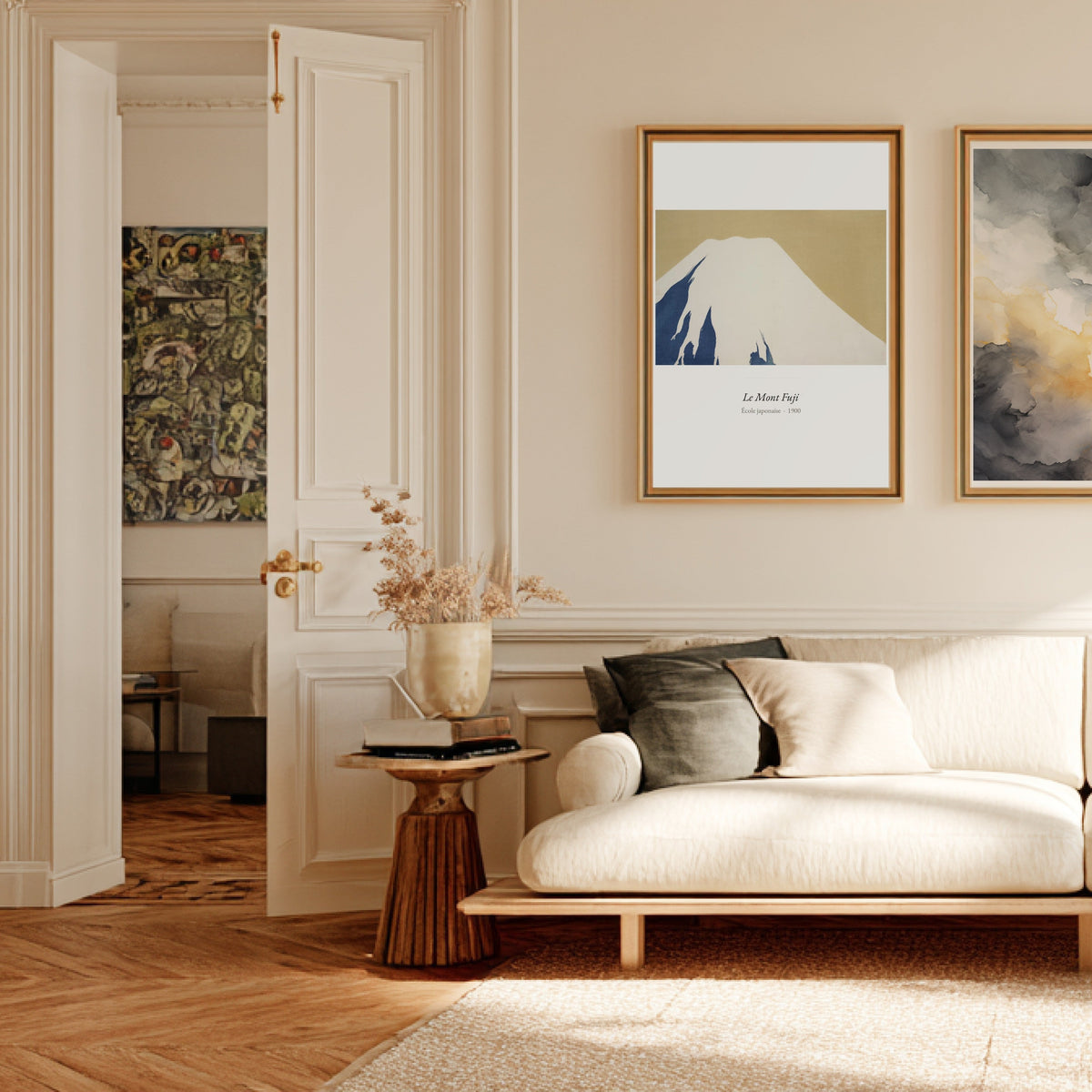 Le Mont Fuji, École japonaise | Affiche Art Premium, affiche encadrée dans un salon haussmannien