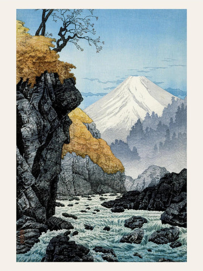 Mont Ashitaka - Hiroaki Takahashi - Estampe Japonaise, l'affiche seule, papier épais mat éco-responsable, format 30x40 cm