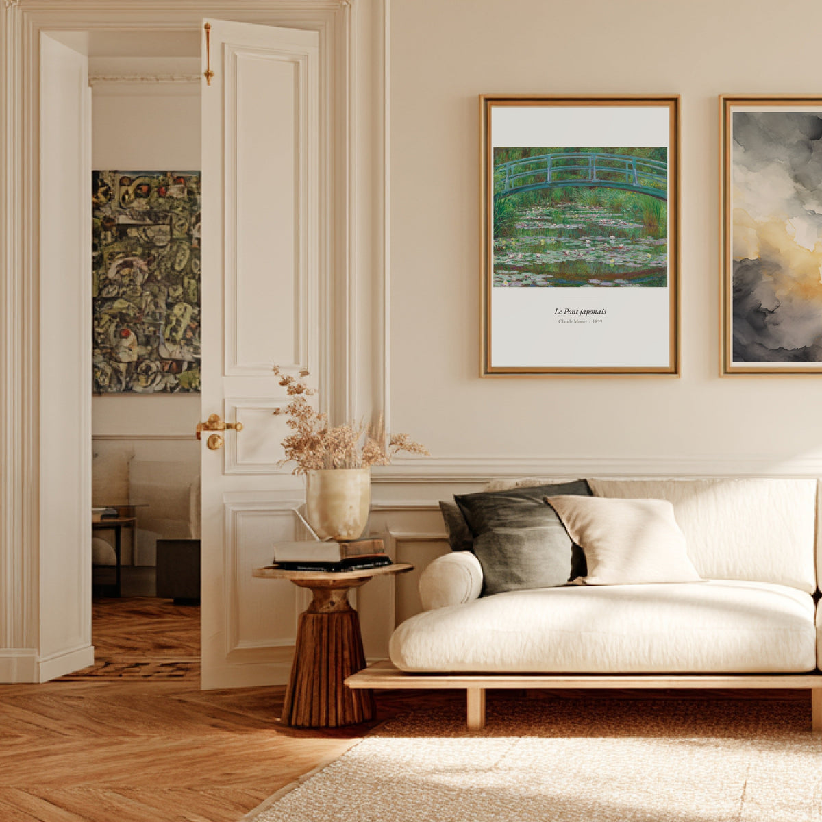 Le Pont japonais, Claude Monet | Affiche Art Premium, affiche encadrée dans un salon haussmannien