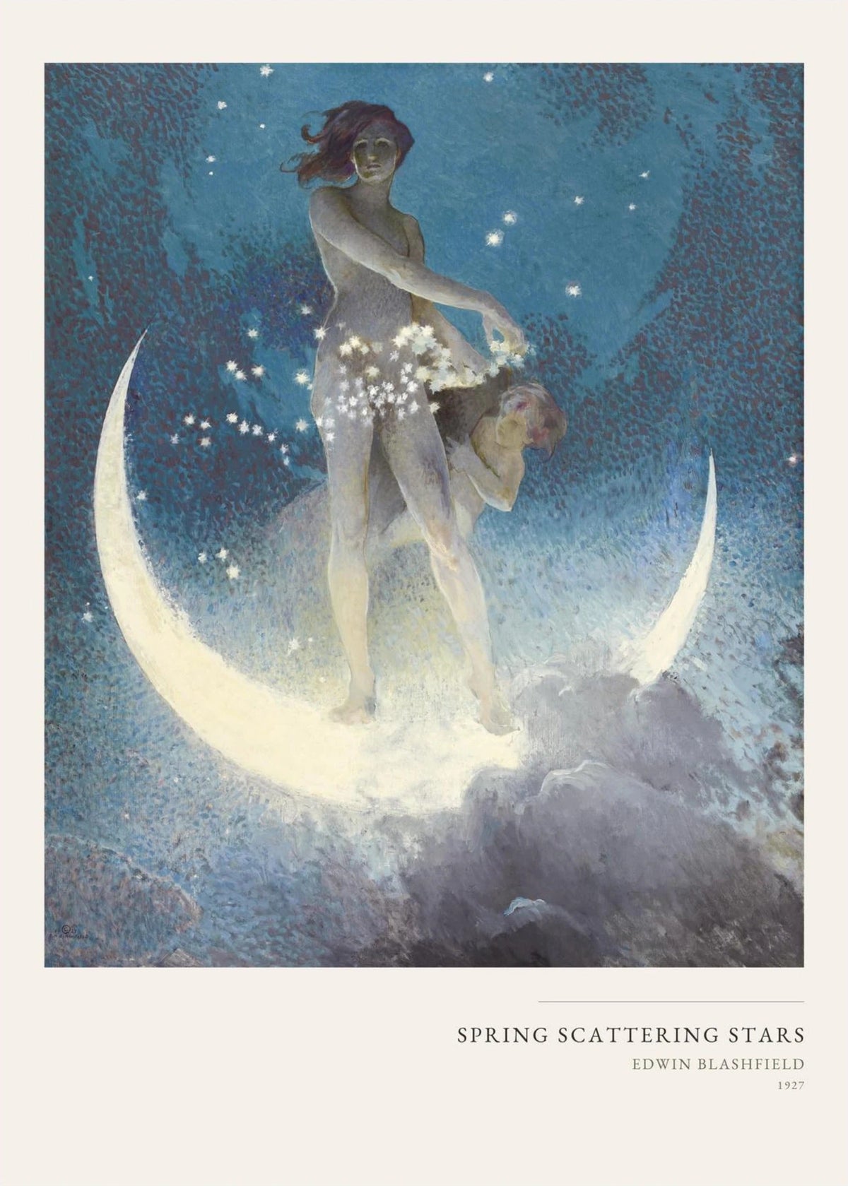 Le Printemps semant les Etoiles - Edwin Blashfield, l'affiche seule, papier épais mat éco-responsable