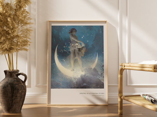 Le Printemps semant les Etoiles - Edwin Blashfield - Affiche Art Allégorique, affiche encadrée dans un intérieur élégant, cad