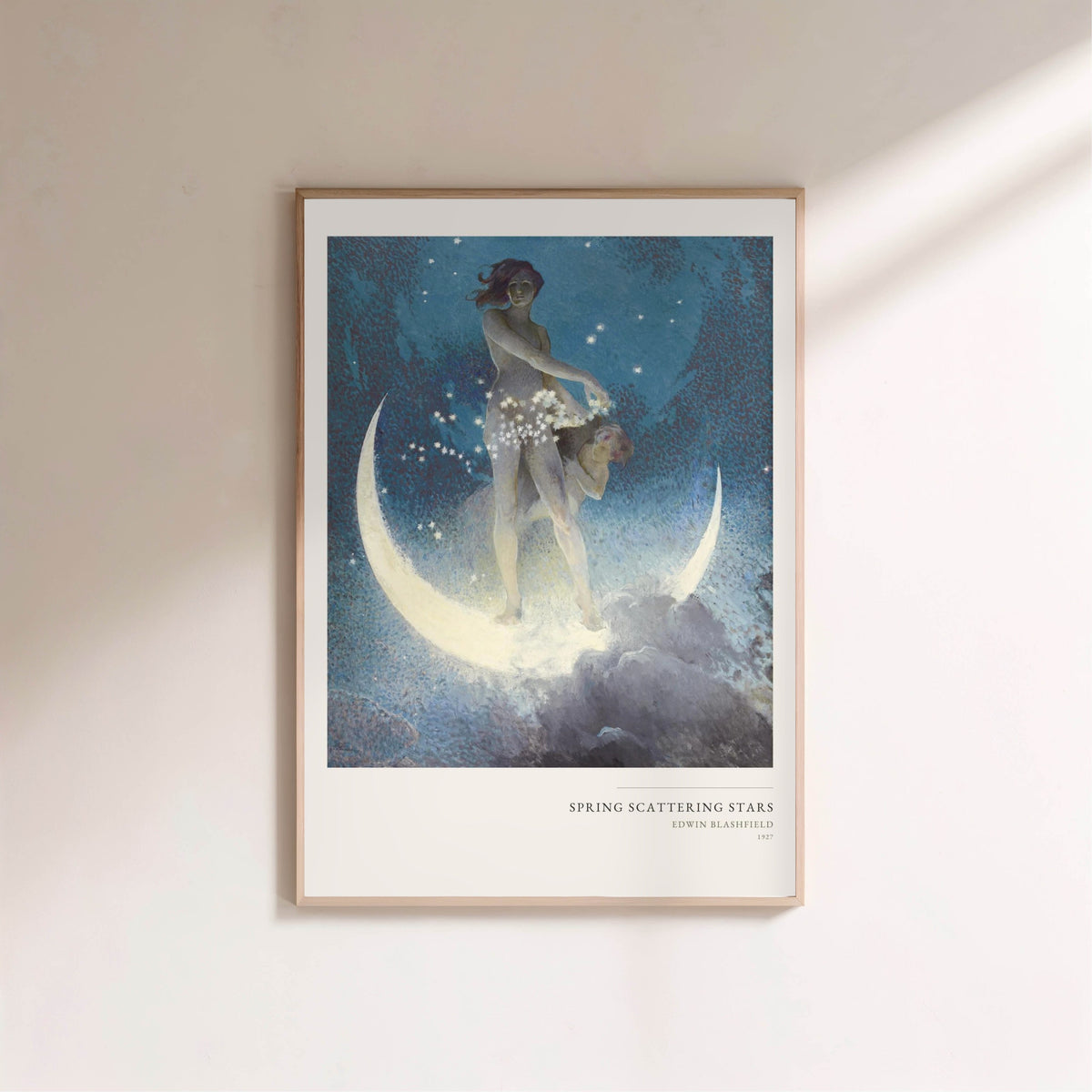Le Printemps semant les Etoiles - Edwin Blashfield, affiche encadrée sur un mur clair