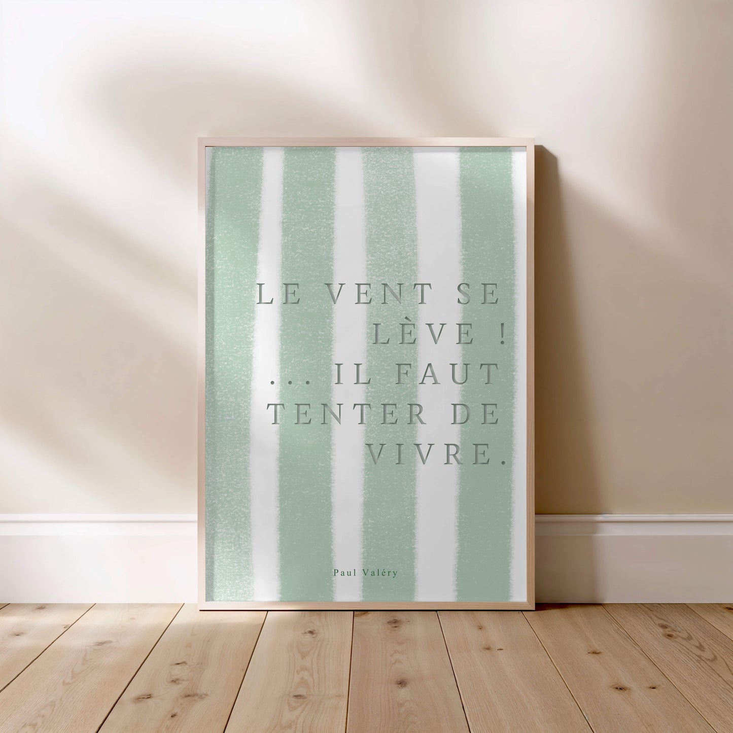 Le vent se lève, Paul Valéry, affiche encadrée