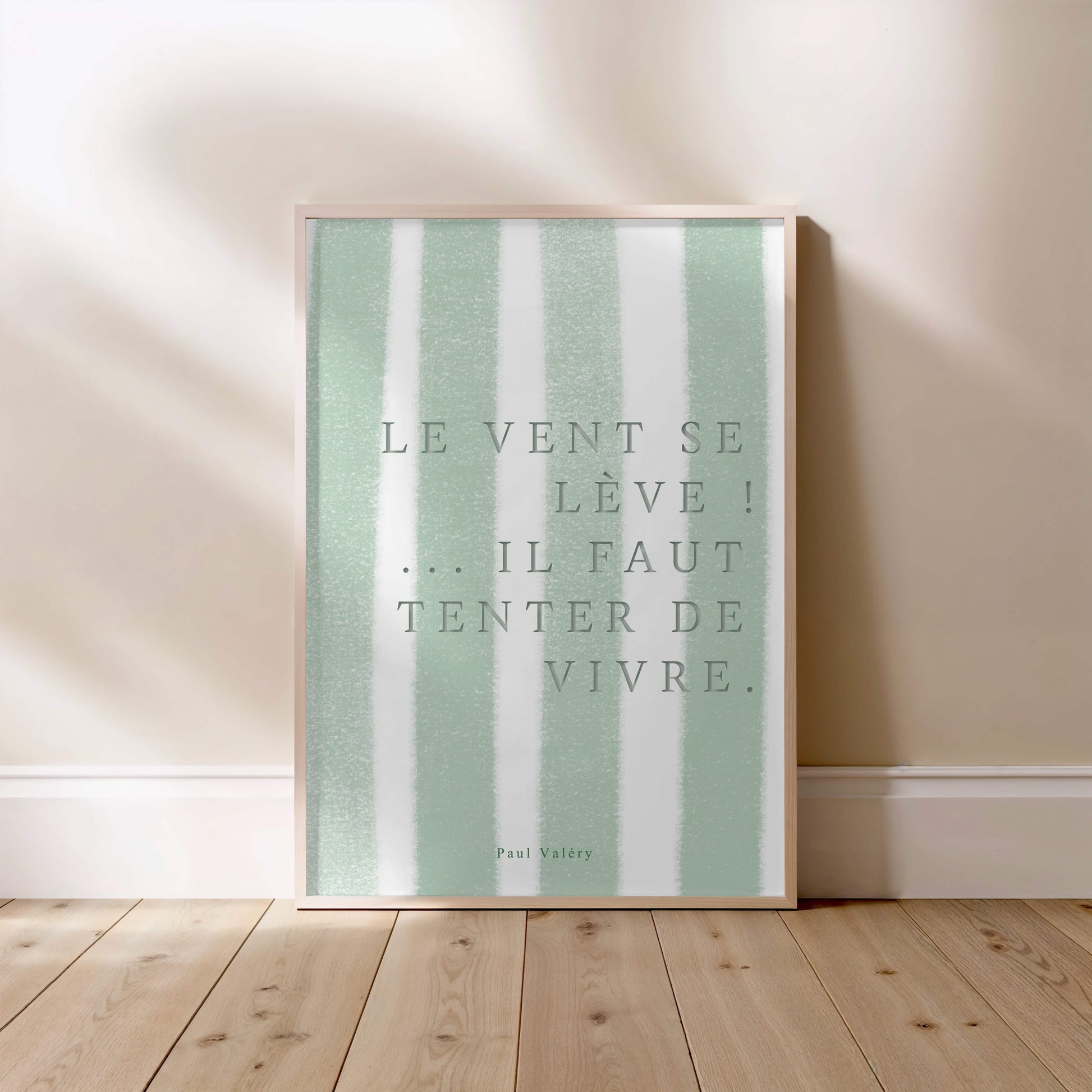 Le vent se lève, Paul Valéry, affiche encadrée