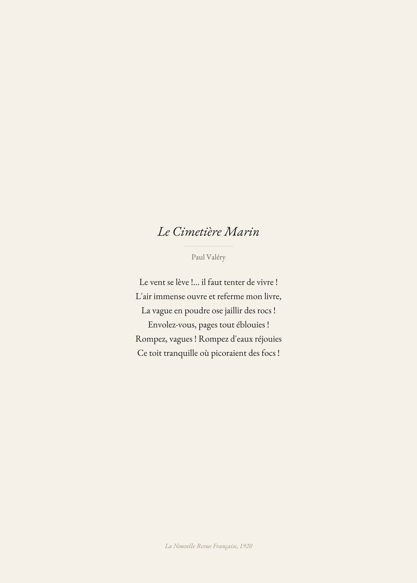 Le vent se lève — Paul Valéry